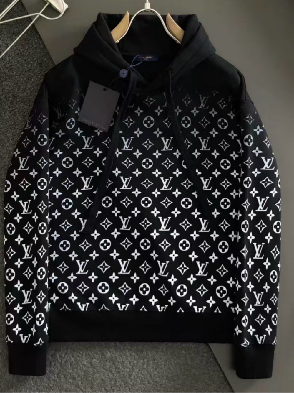 Louis Vuitton Black & White Monogram Hoodie